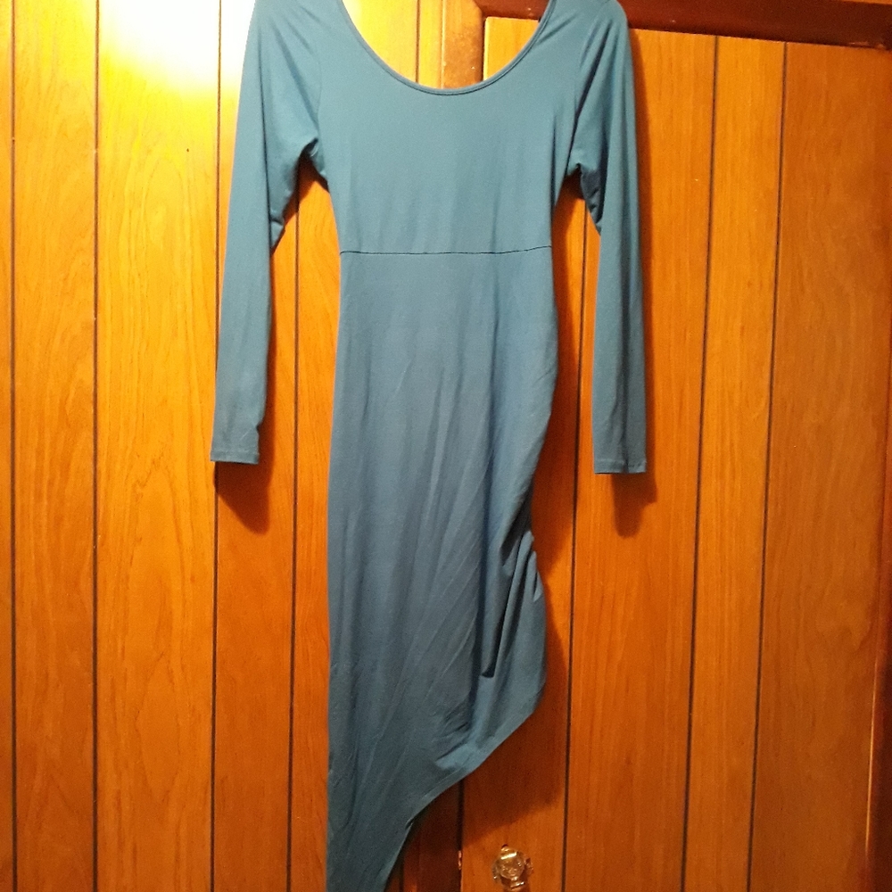 Royal blue asymmetrical dress